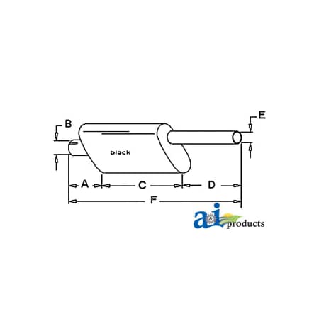 A & I Products Muffler 36.5" x6.6" x6" A-70242070